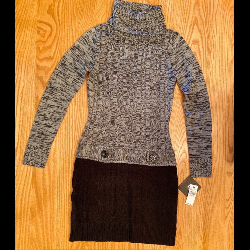 NWT XS IZ Byer Black & Gray Sweater Dress 🖤🤍✨
